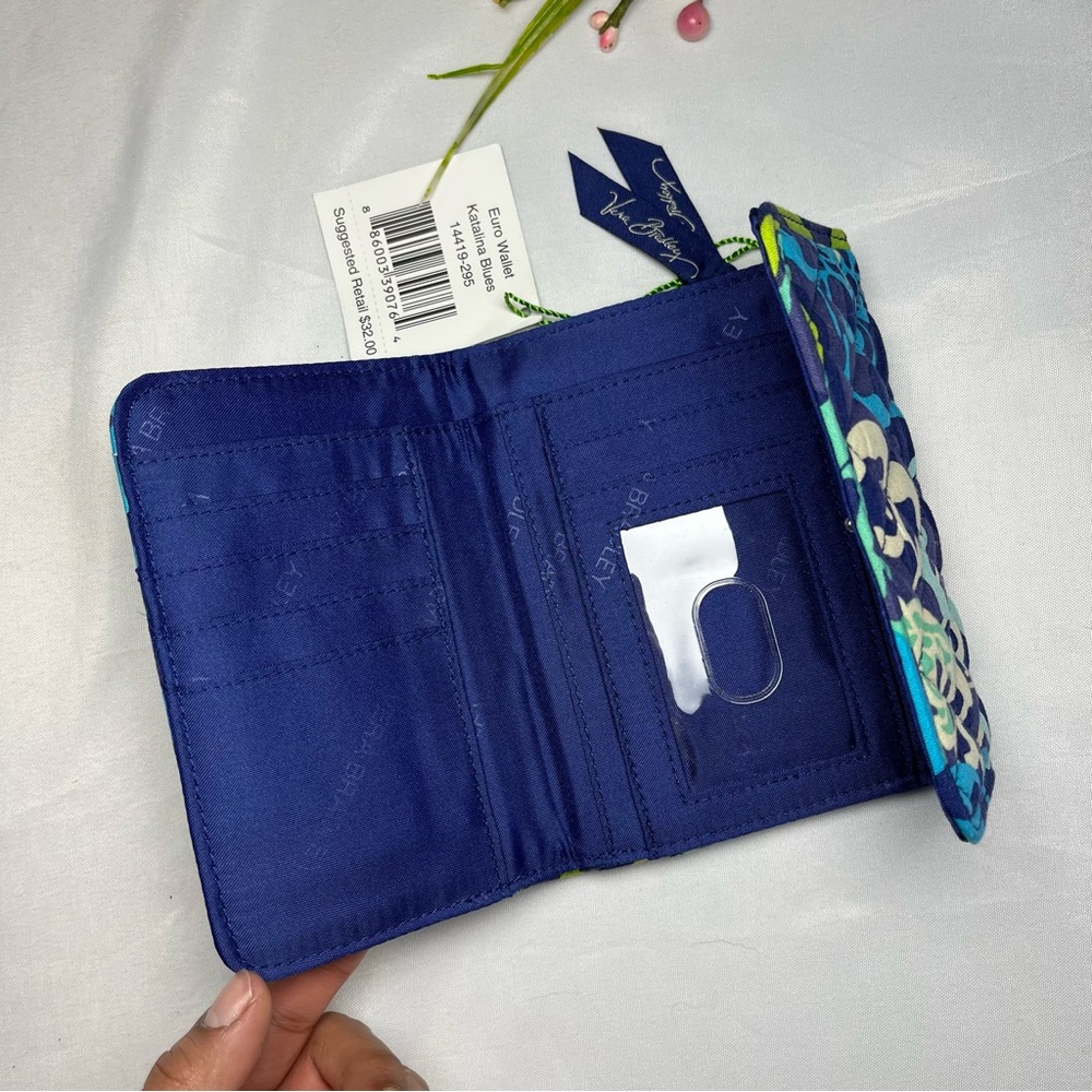 Vera Bradley Euro Wallet Katalina Blues Floral Wristlet Clutch - Picture 4 of 6